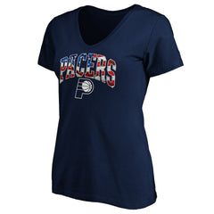 Indiana Pacers Women's Banner Wave V-Neck T-Shirt Navy