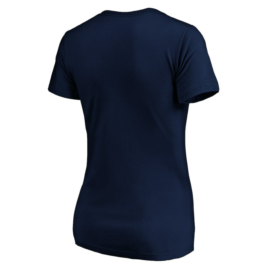 New York Knicks Women's Banner Wave V-Neck T-Shirt Navy