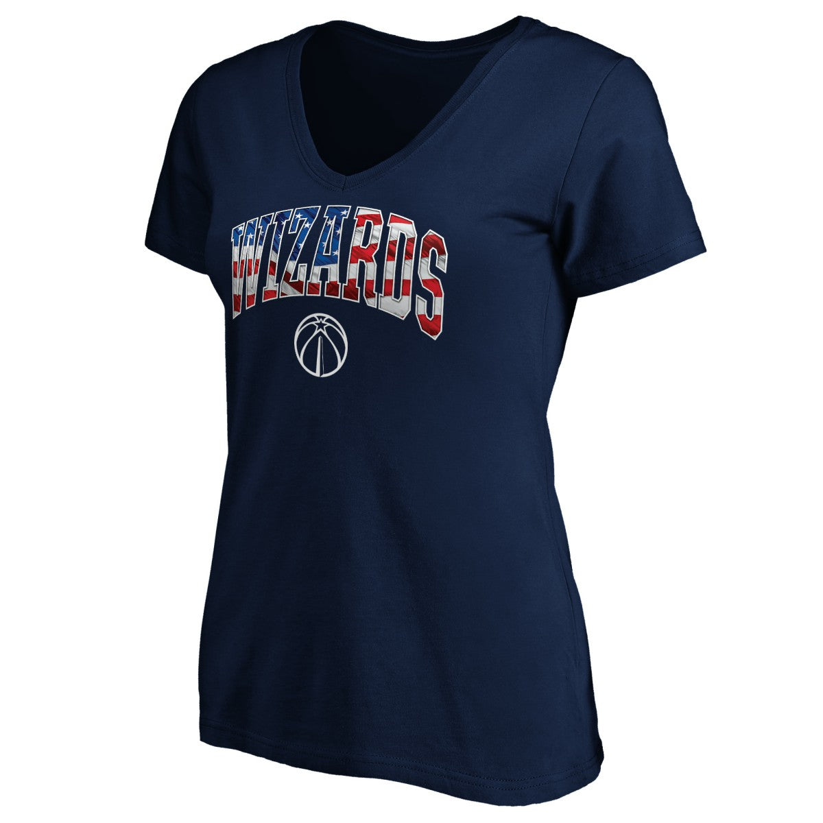 Washington Wizards Women's Banner Wave V-Neck T-Shirt Navy