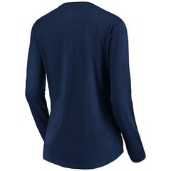 Denver Nuggets Women's Banner Wave V-Neck Long Sleeve T-Shirt Navy