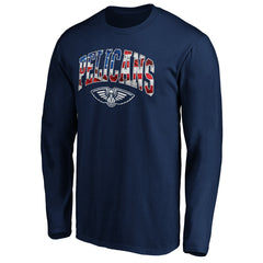 New Orleans Pelicans Banner Wave Long Sleeve T-Shirt Navy