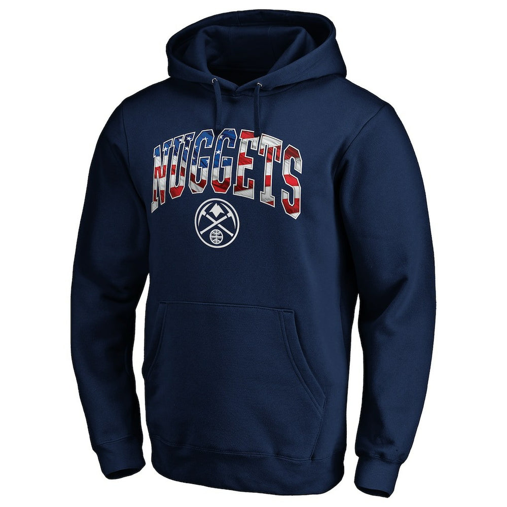 Denver Nuggets Banner Wave Pullover Hoodie Navy