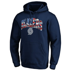 Portland Trail Blazers Banner Wave Pullover Hoodie Navy