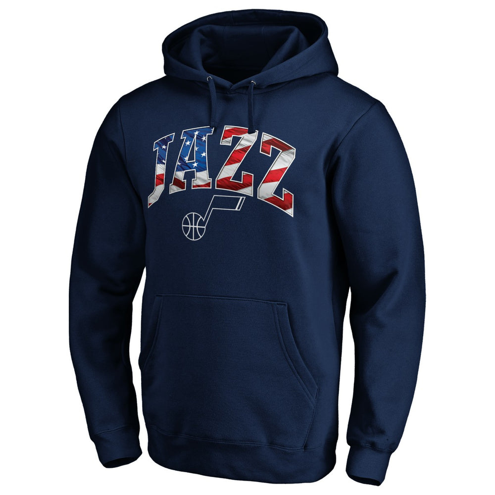 Utah Jazz Banner Wave Pullover Hoodie Navy
