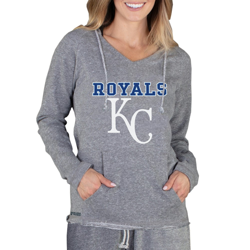 Kansas City Royals Concepts Sport Women's Mainstream Terry Long Sleeve Hoodie Top - Gray Hoodies