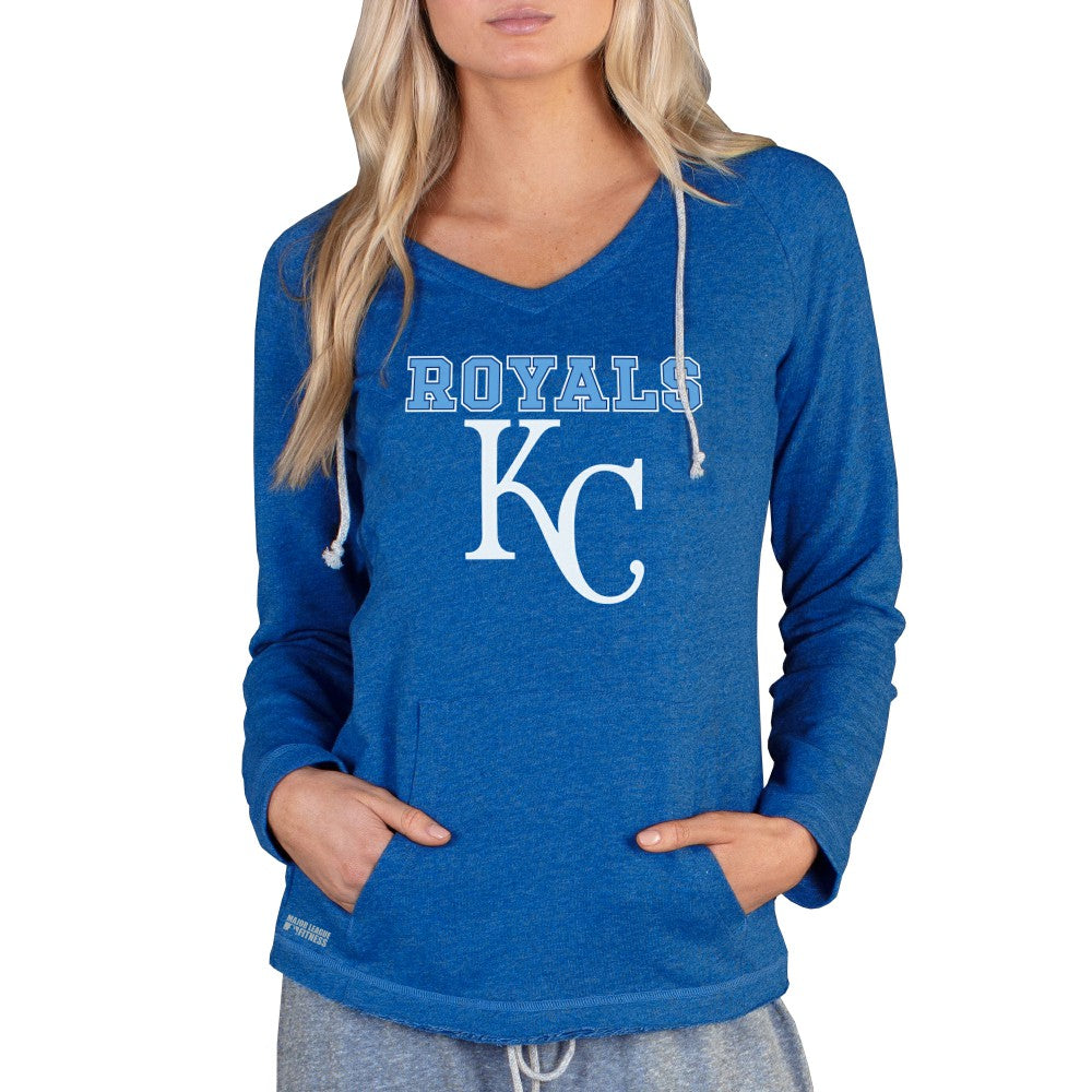 Kansas City Royals Concepts Sport Women's Mainstream Terry Long Sleeve Hoodie Top - Royal Hoodies