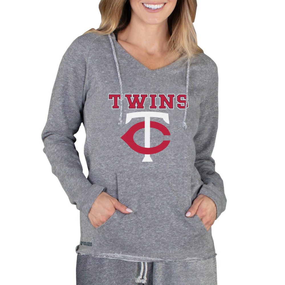 Minnesota Twins Concepts Sport Women's Mainstream Terry Long Sleeve Hoodie Top - Gray Hoodies