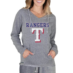 Texas Rangers Concepts Sport Women's Mainstream Terry Long Sleeve Hoodie Top - Gray Hoodies