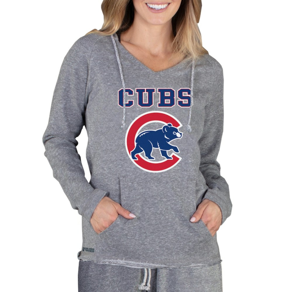 Chicago Cubs Concepts Sport Women's Mainstream Terry Long Sleeve Hoodie Top - Gray Hoodies