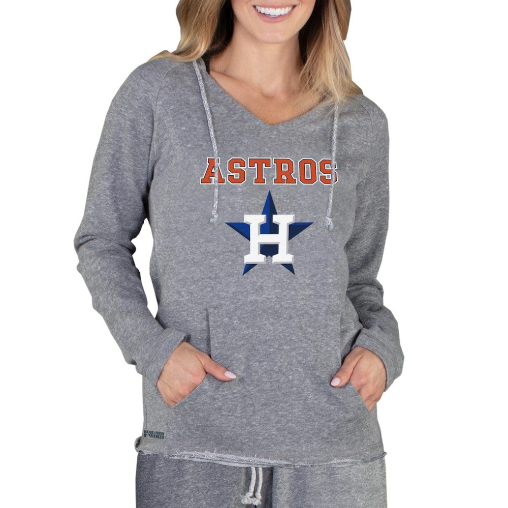 Houston Astros Concepts Sport Women's Mainstream Terry Long Sleeve Hoodie Top - Gray Hoodies