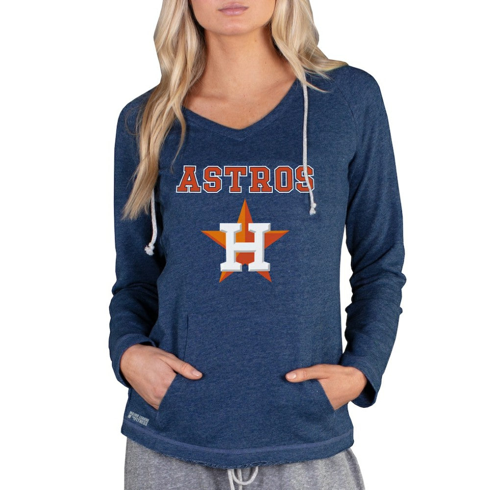 Houston Astros Concepts Sport Women's Mainstream Terry Long Sleeve Hoodie Top - Navy Hoodies