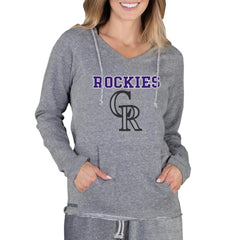 Colorado Rockies Concepts Sport Women's Mainstream Terry Long Sleeve Hoodie Top - Gray Hoodies