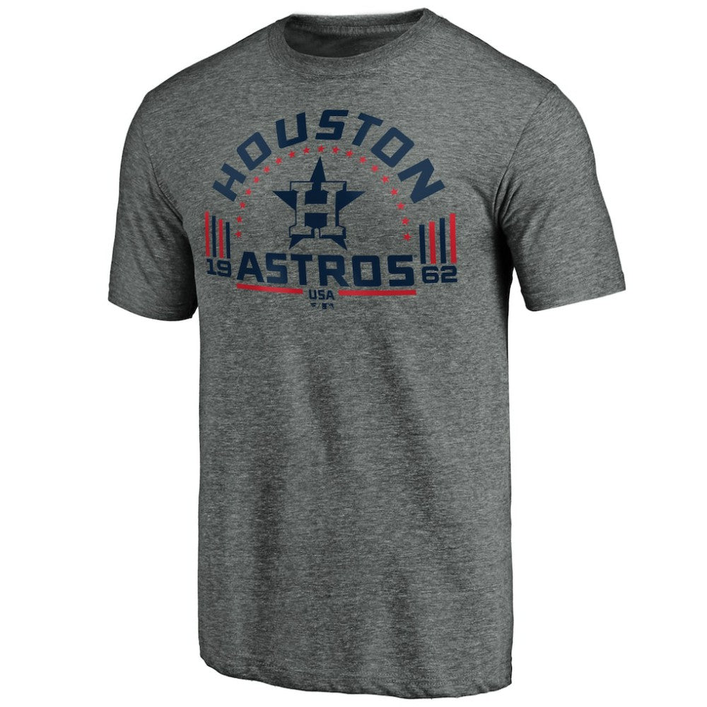 Houston Astros Team Freedom Tri-Blend T-Shirt - Gray T-shirts