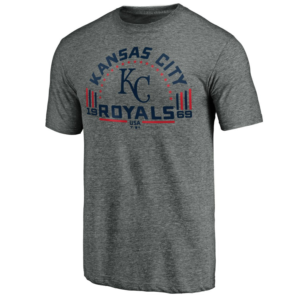 Kansas City Royals Team Freedom Tri-Blend T-Shirt - Gray T-shirts