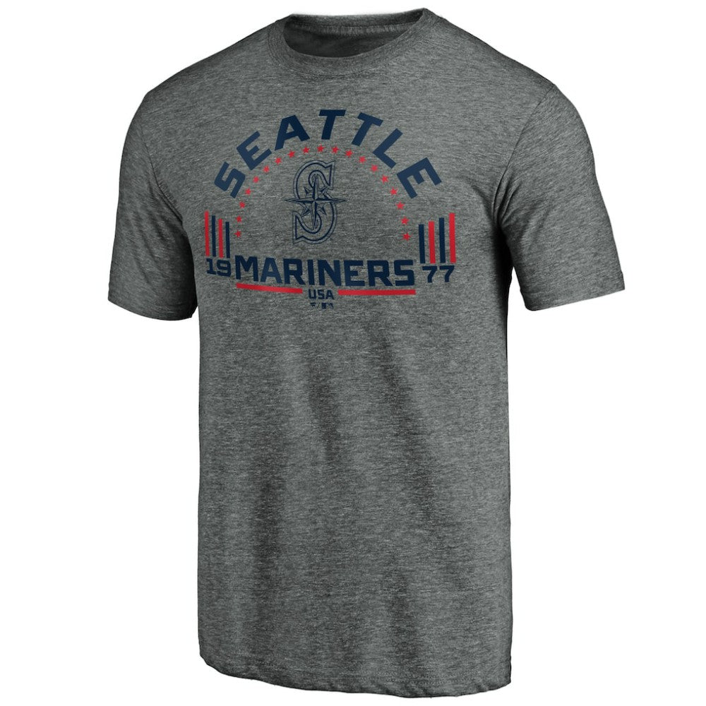 Seattle Mariners Team Freedom Tri-Blend T-Shirt - Gray T-shirts