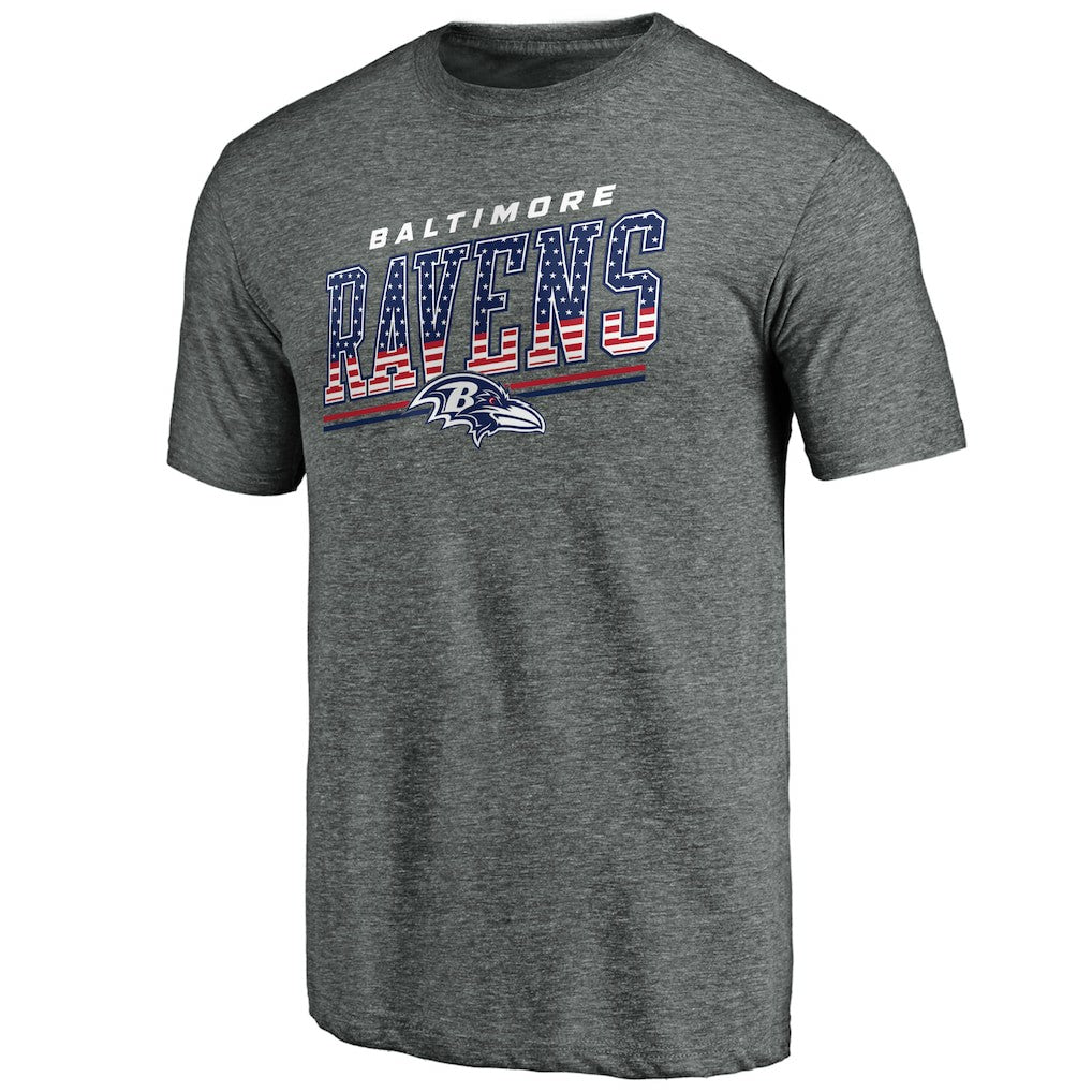 Baltimore Ravens Team Freedom Tri-Blend T-Shirt Gray