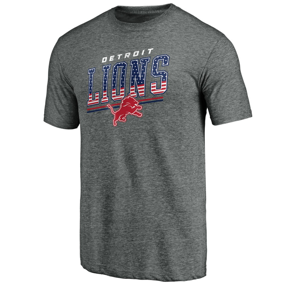 Detroit Lions Team Freedom Tri-Blend T-Shirt Gray