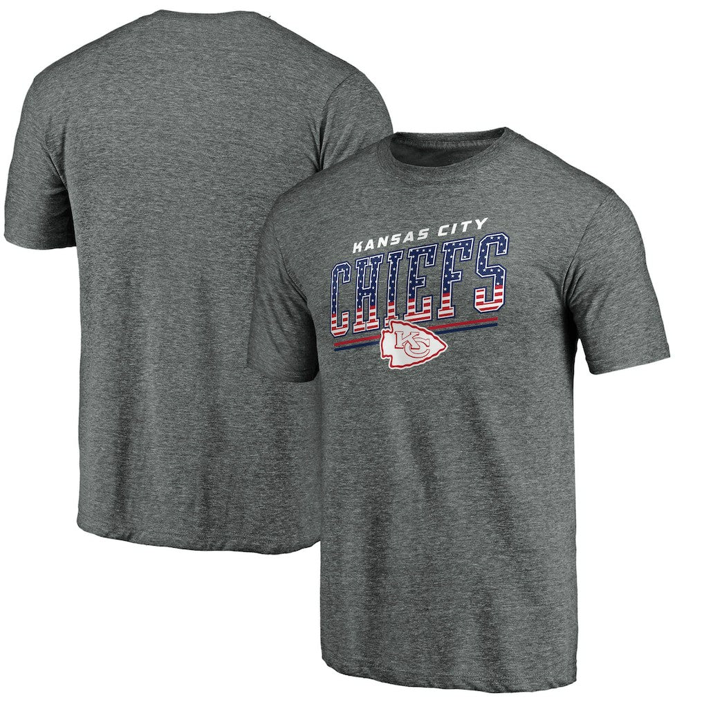 Kansas City Chiefs Team Freedom Tri-Blend T-Shirt Gray