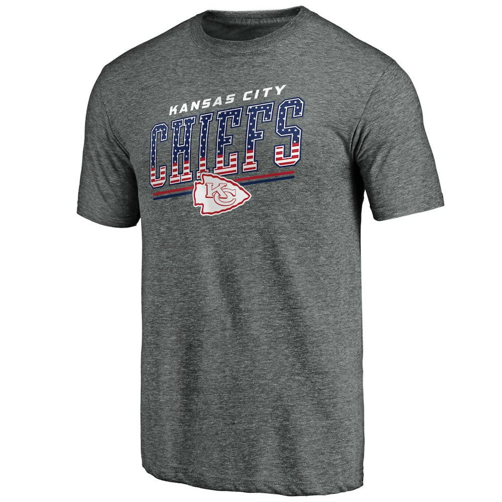 Kansas City Chiefs Team Freedom Tri-Blend T-Shirt Gray