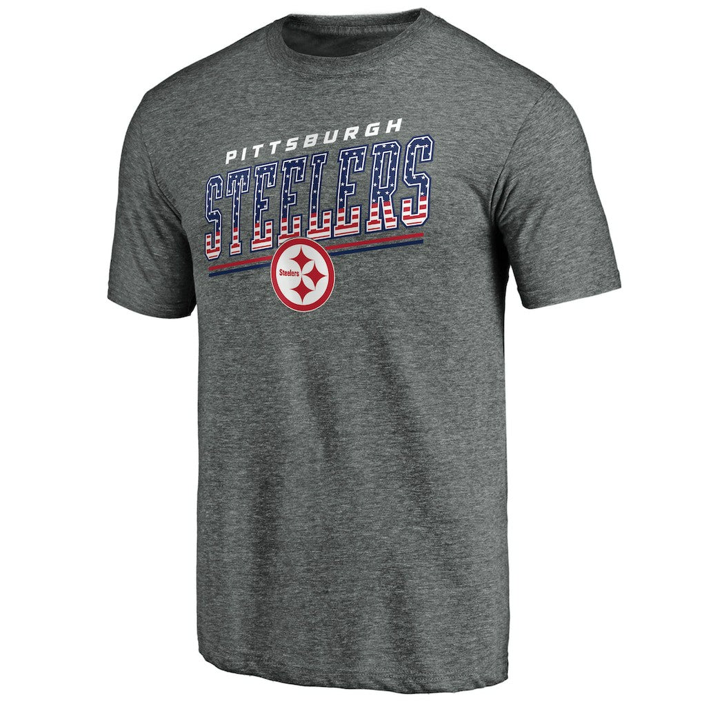 Pittsburgh Steelers Team Freedom Tri-Blend T-Shirt Gray