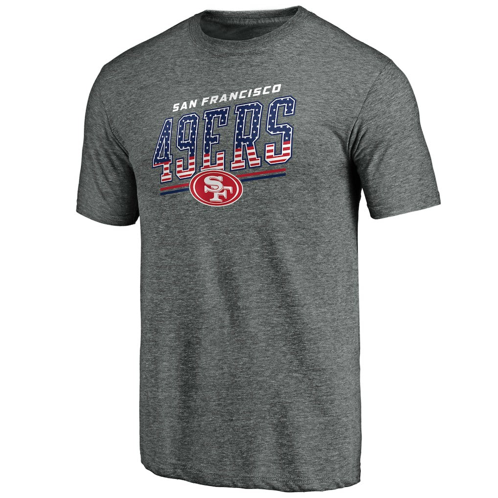 San Francisco 49ers Team Freedom Tri-Blend T-Shirt Gray