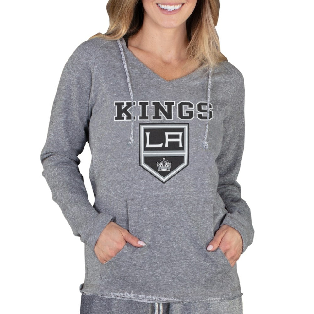 NHL Los Angeles Kings Concepts Sport Women's Mainstream Terry Tri-Blend Long Sleeve Hooded Top - Gray
