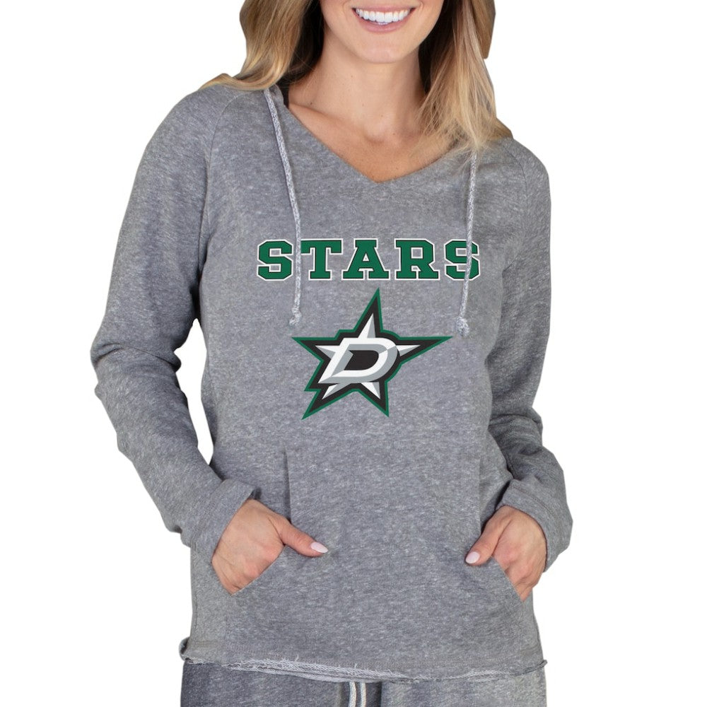 NHL Dallas Stars Concepts Sport Women's Mainstream Terry Tri-Blend Long Sleeve Hooded Top - Gray