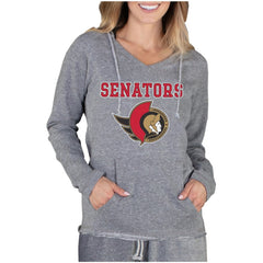 NHL Ottawa Senators Concepts Sport Women's Mainstream Terry Long Sleeve Hooded Top - Gray