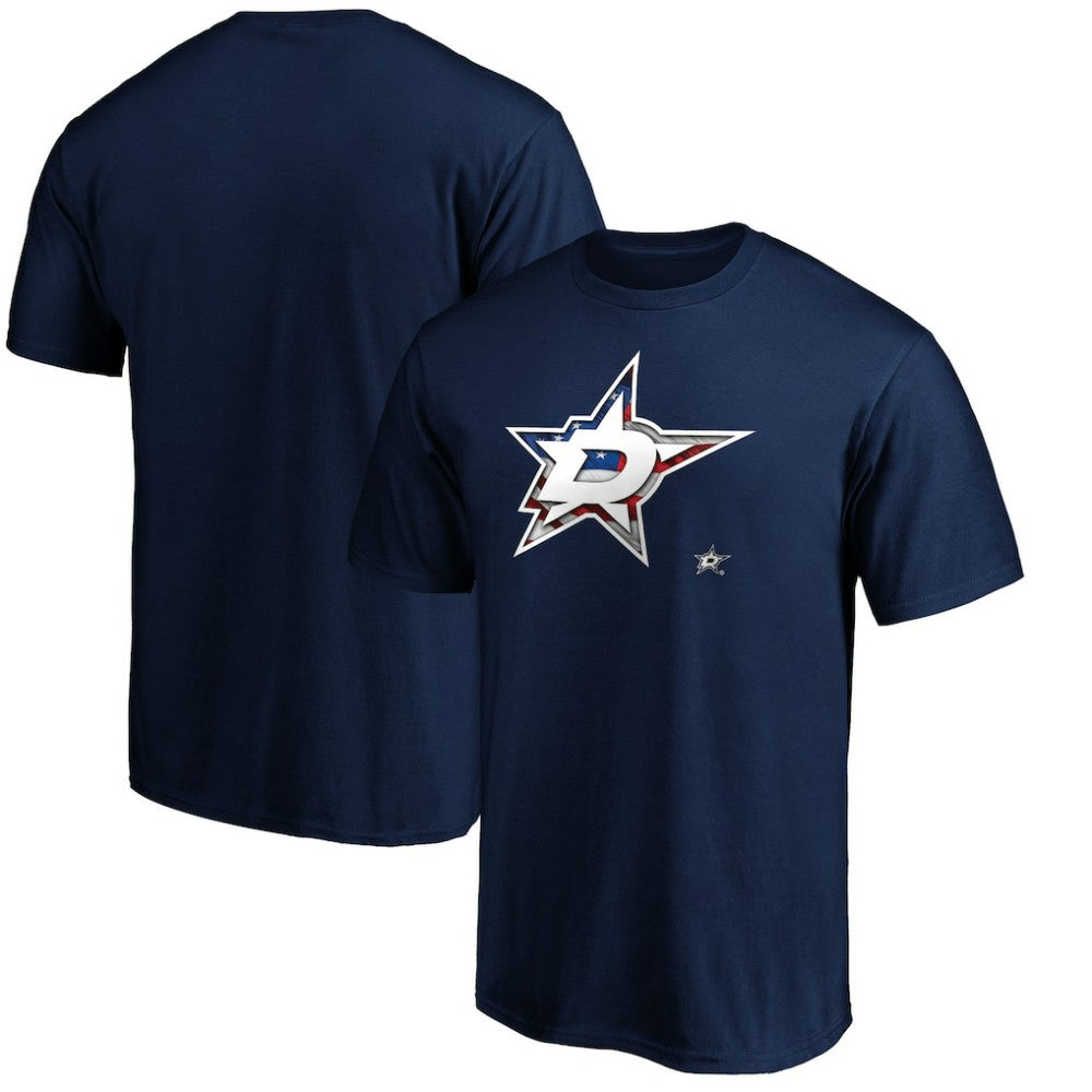 NHL Dallas Stars Banner Wave Logo T-Shirt - Navy