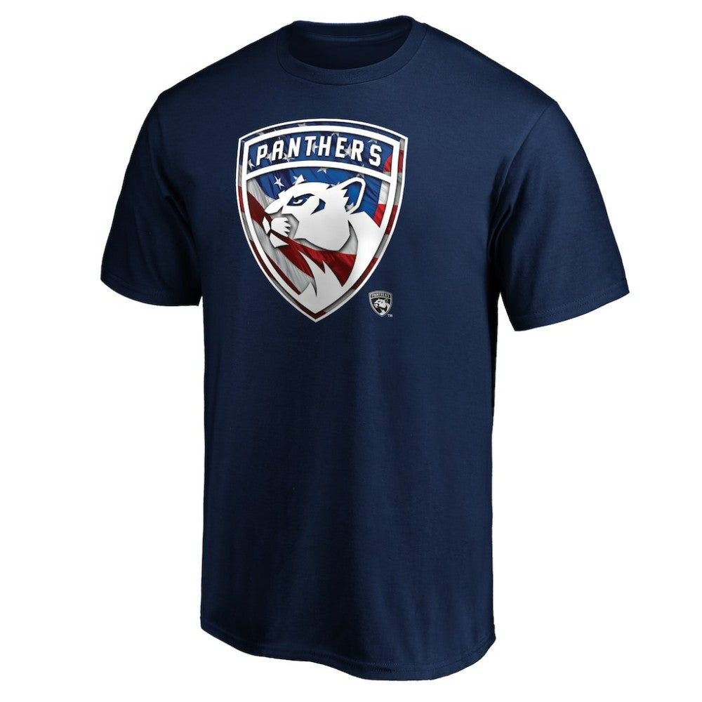 NHL Florida Panthers Banner Wave Logo T-Shirt - Navy