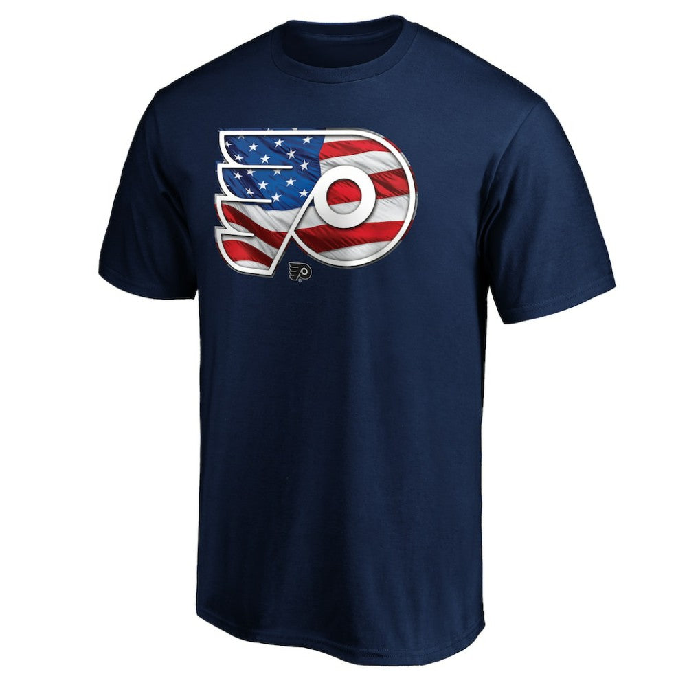 NHL Philadelphia Flyers Banner Wave Logo T-Shirt - Navy