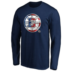 NHL Boston Bruins Banner Wave Logo Long Sleeve T-Shirt - Navy