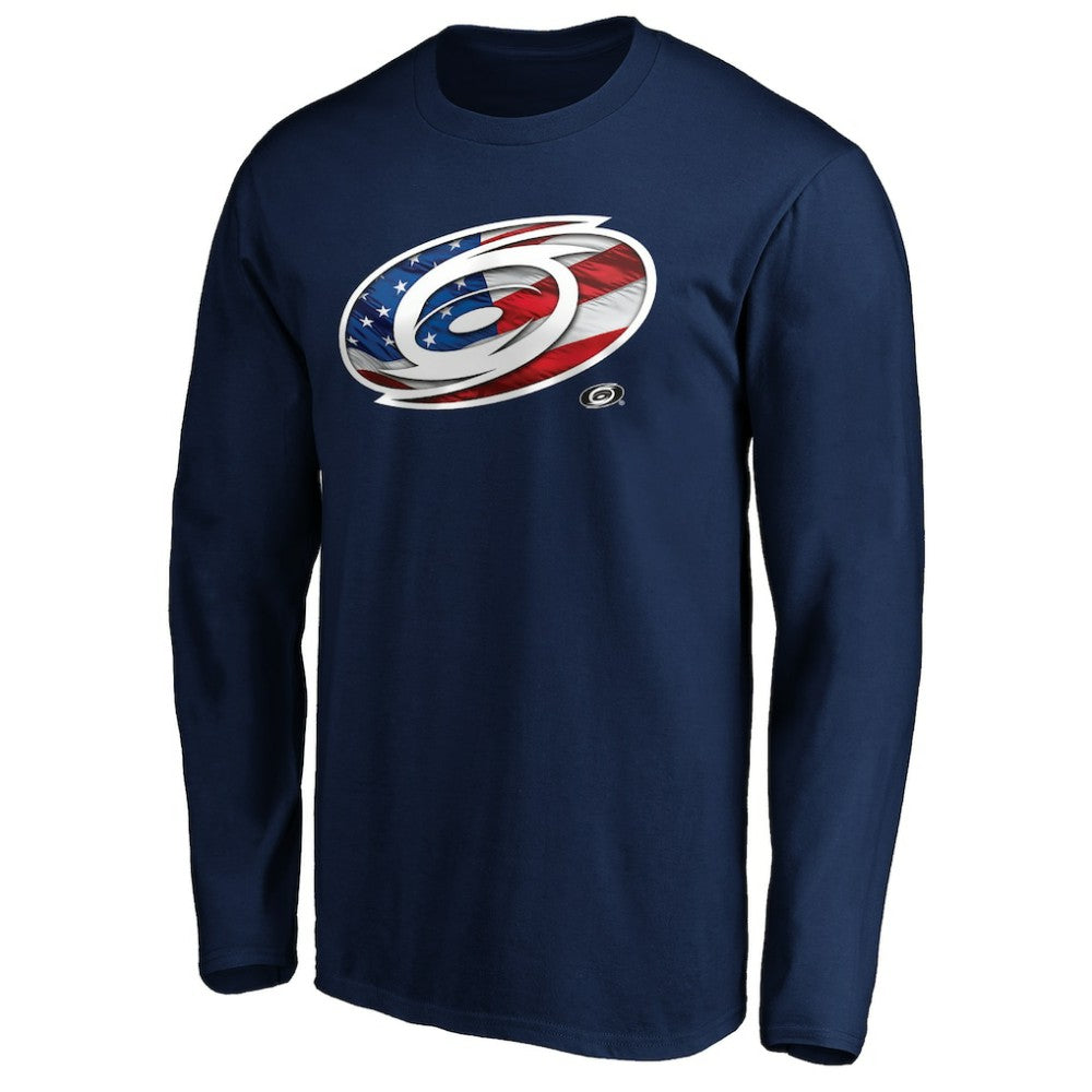 NHL Carolina Hurricanes Banner Wave Logo Long Sleeve T-Shirt - Navy