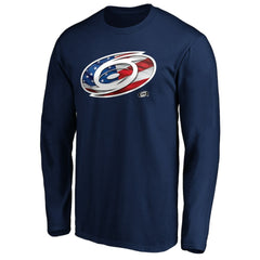 NHL Carolina Hurricanes Banner Wave Logo Long Sleeve T-Shirt - Navy