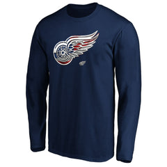 NHL Detroit Red Wings Banner Wave Logo Long Sleeve T-Shirt - Navy