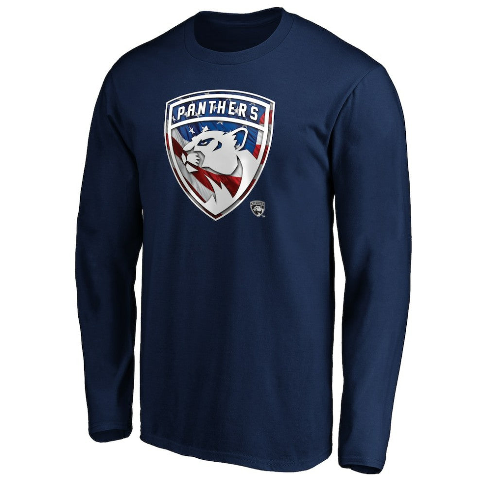 NHL Florida Panthers Banner Wave Logo Long Sleeve T-Shirt - Navy