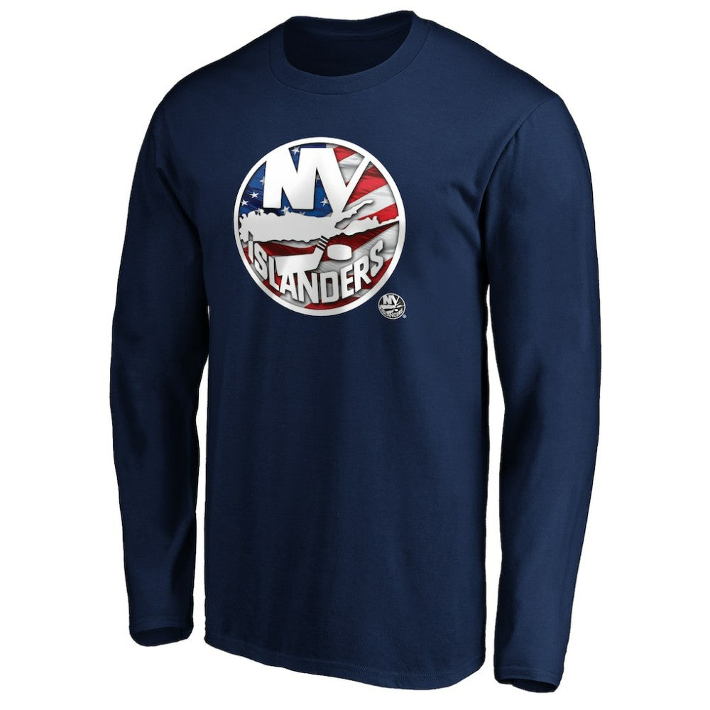 NHL New York Islanders Banner Wave Logo Long Sleeve T-Shirt - Navy