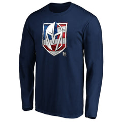 NHL Vegas Golden Knights Banner Wave Logo Long Sleeve T-Shirt - Navy