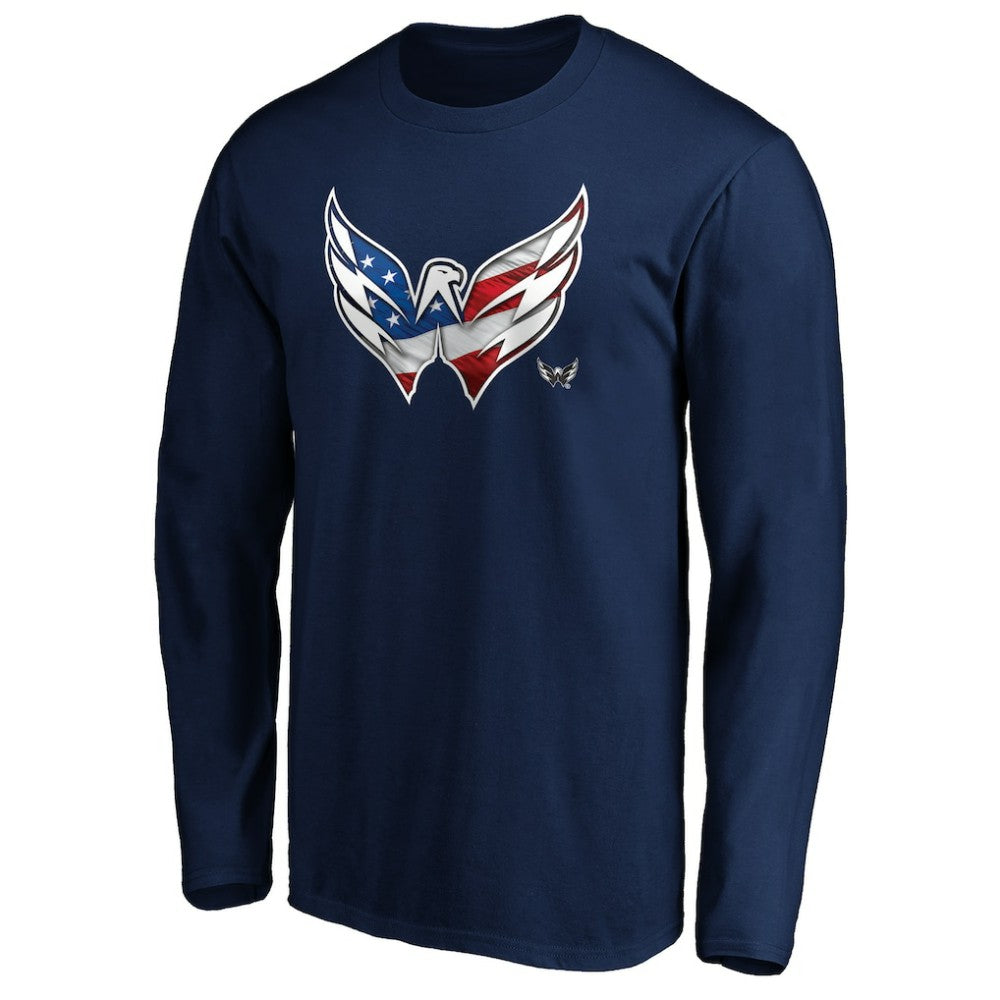 NHL Washington Capitals Banner Wave Logo Long Sleeve T-Shirt - Navy