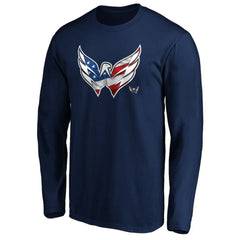 NHL Washington Capitals Banner Wave Logo Long Sleeve T-Shirt - Navy