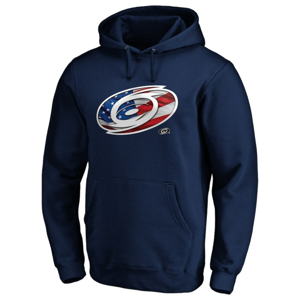 NHL Carolina Hurricanes Banner Wave Logo Pullover Hoodie - Navy