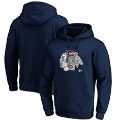 NHL Chicago Blackhawks Banner Wave Logo Pullover Hoodie - Navy