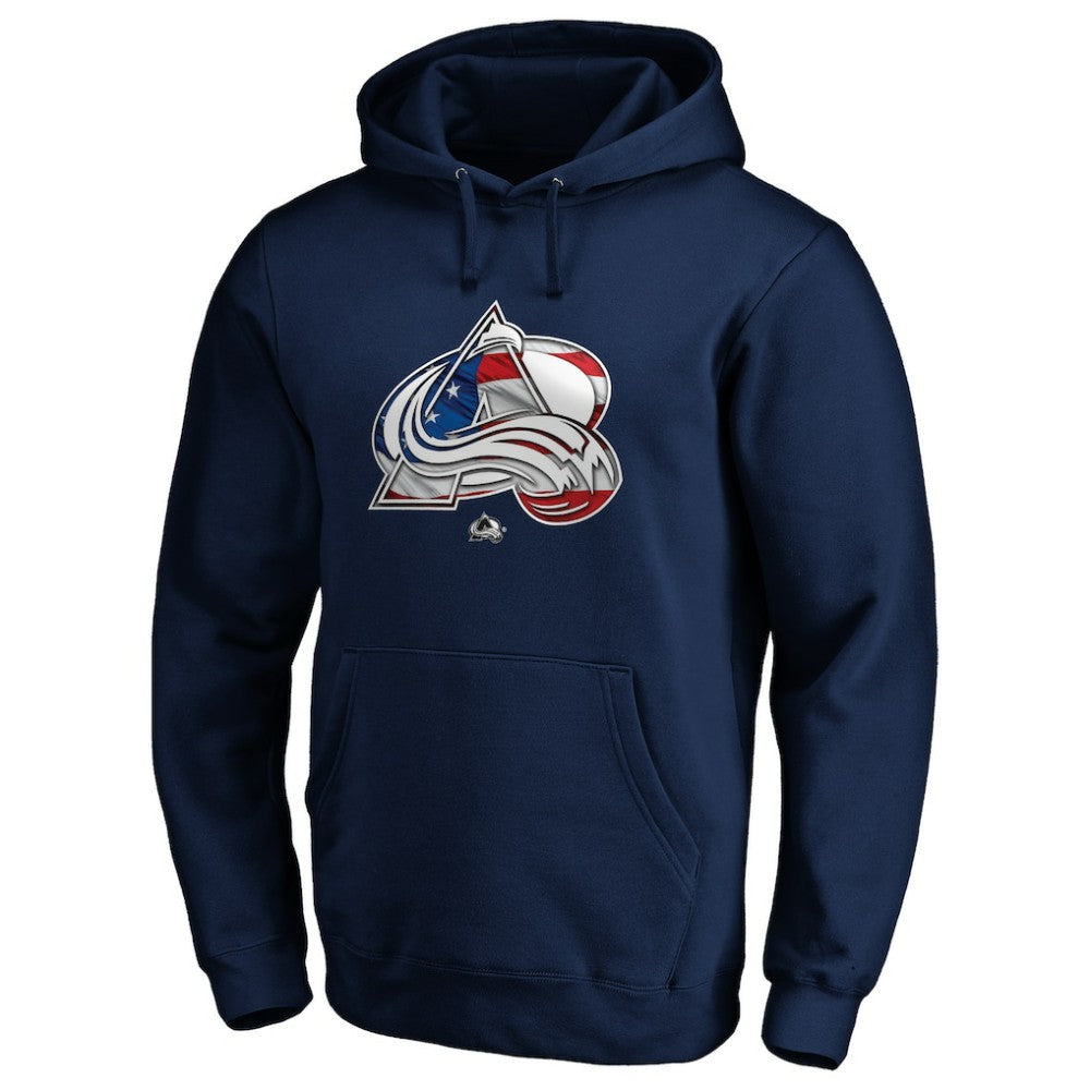 NHL Colorado Avalanche Banner Wave Logo Pullover Hoodie - Navy