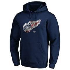 NHL Detroit Red Wings Banner Wave Logo Pullover Hoodie - Navy
