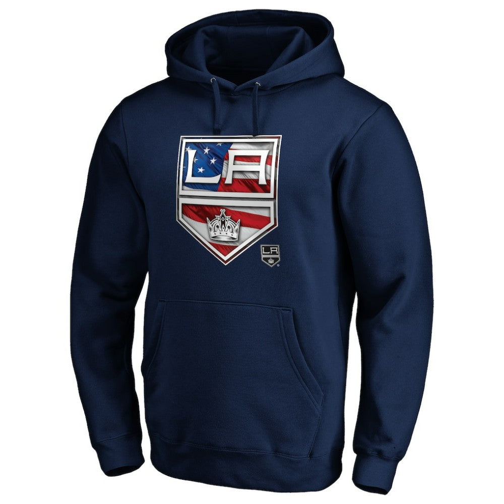 NHL Los Angeles Kings Banner Wave Logo Pullover Hoodie - Navy