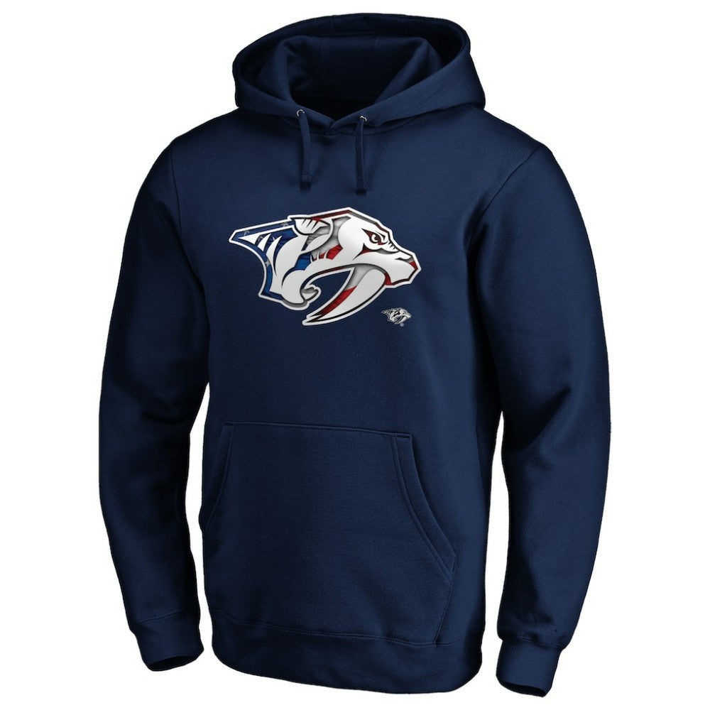 NHL Nashville Predators Banner Wave Logo Pullover Hoodie - Navy