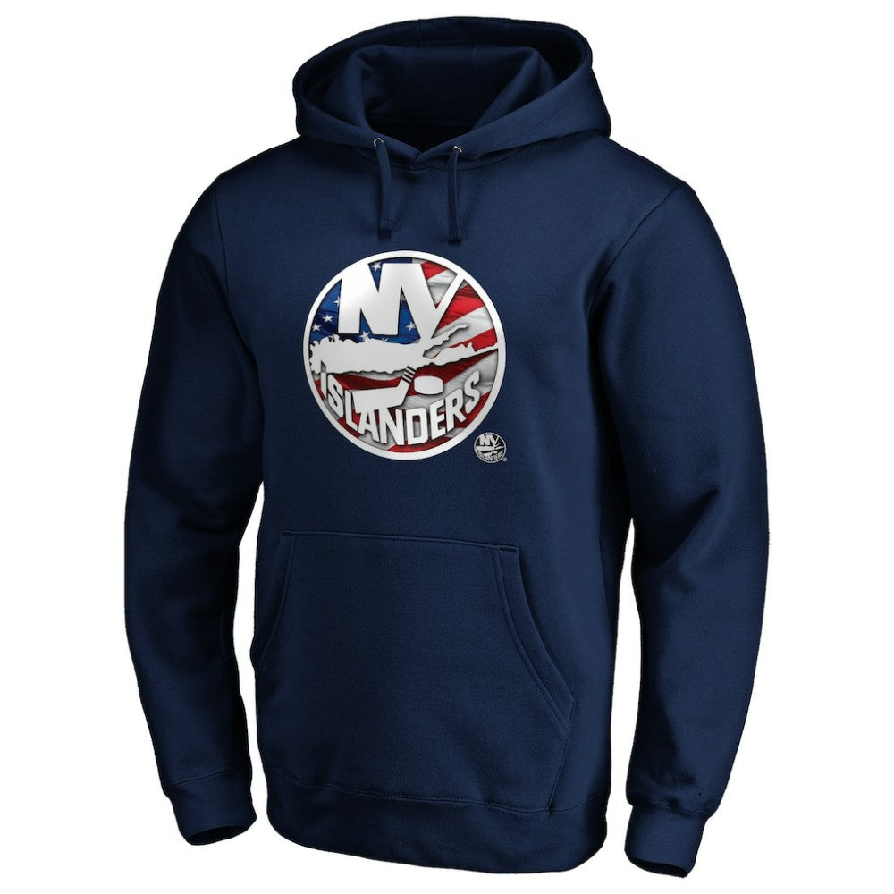 NHL New York Islanders Banner Wave Logo Pullover Hoodie - Navy