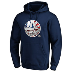 NHL New York Islanders Banner Wave Logo Pullover Hoodie - Navy