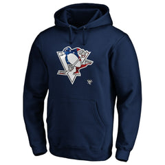 NHL Pittsburgh Penguins Banner Wave Logo Pullover Hoodie - Navy