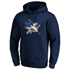 NHL San Jose Sharks Banner Wave Logo Pullover Hoodie - Navy